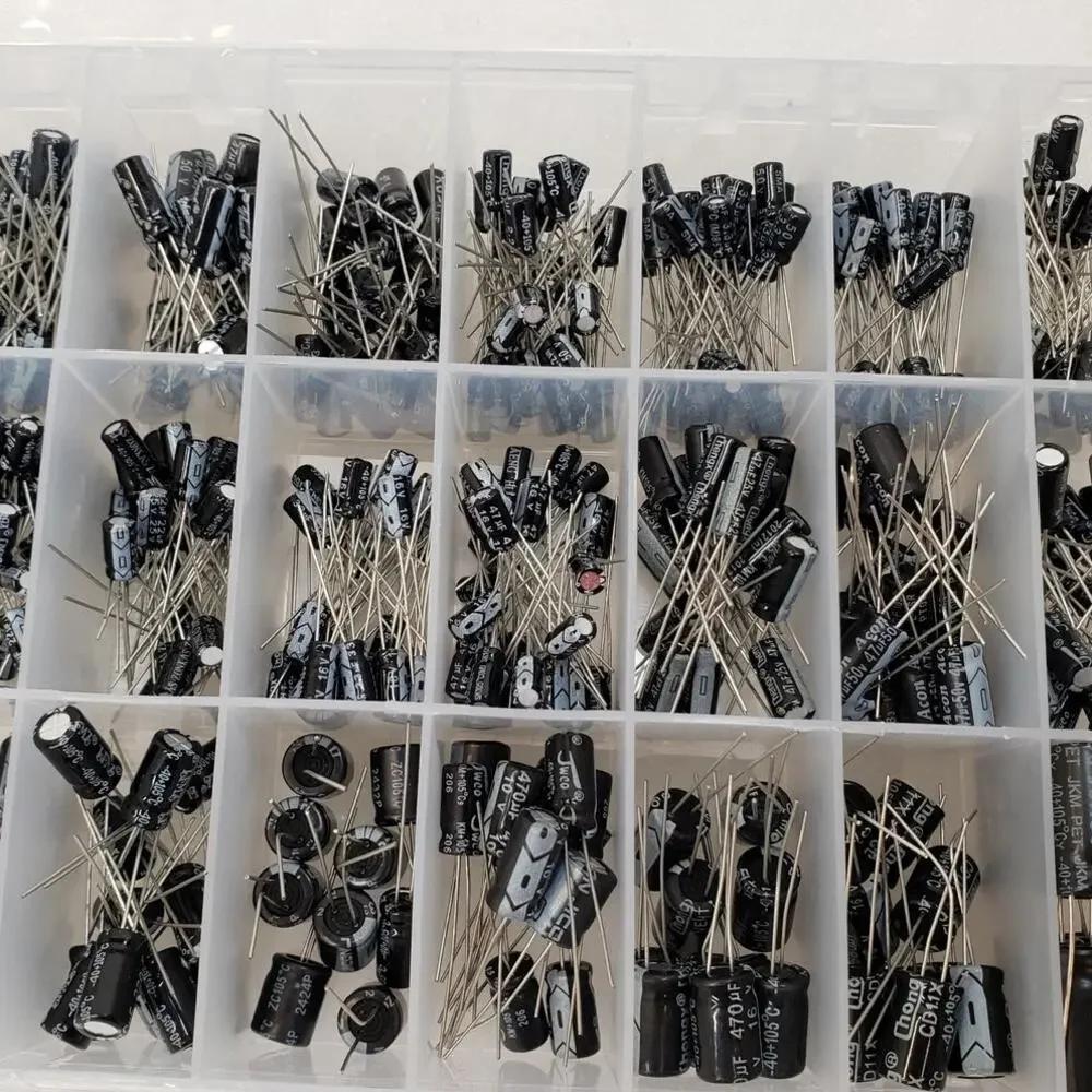 500-Piece Aluminum Electrolytic Capacitor Assortment Kit